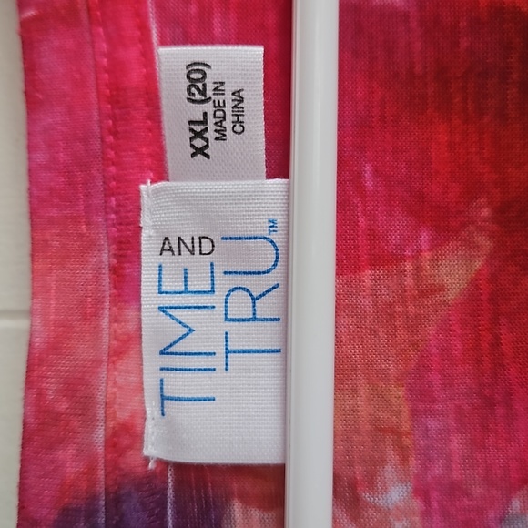 Womens Blue Flowered Shirt Pull-Over Time and Tru Size XXL (20) T13 - Picture 4 of 6